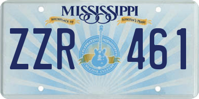 MS license plate ZZR461