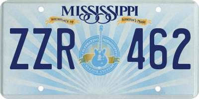 MS license plate ZZR462