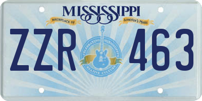 MS license plate ZZR463