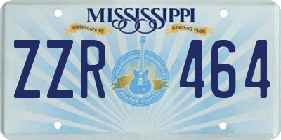 MS license plate ZZR464