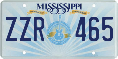 MS license plate ZZR465