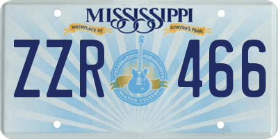 MS license plate ZZR466