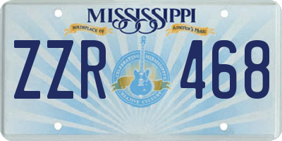 MS license plate ZZR468