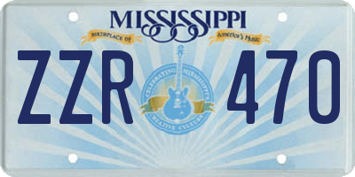 MS license plate ZZR470