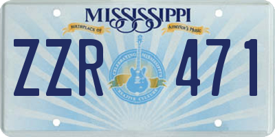 MS license plate ZZR471