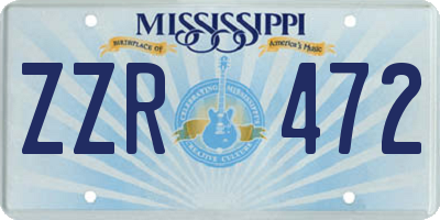 MS license plate ZZR472