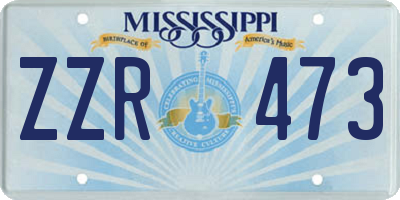 MS license plate ZZR473