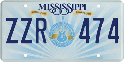 MS license plate ZZR474