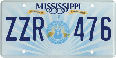 MS license plate ZZR476