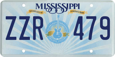 MS license plate ZZR479