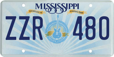 MS license plate ZZR480