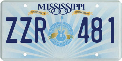 MS license plate ZZR481