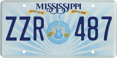 MS license plate ZZR487