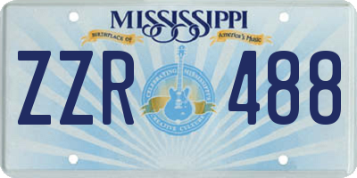 MS license plate ZZR488