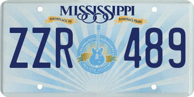 MS license plate ZZR489