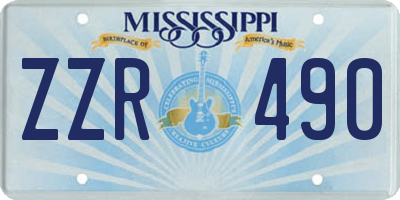 MS license plate ZZR490