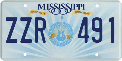 MS license plate ZZR491