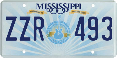 MS license plate ZZR493