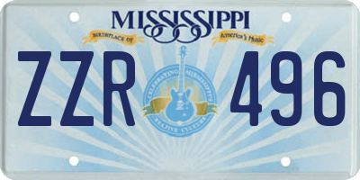 MS license plate ZZR496