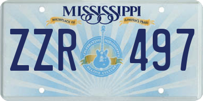 MS license plate ZZR497