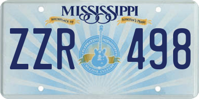 MS license plate ZZR498