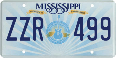 MS license plate ZZR499