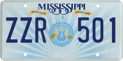 MS license plate ZZR501