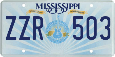 MS license plate ZZR503