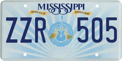 MS license plate ZZR505