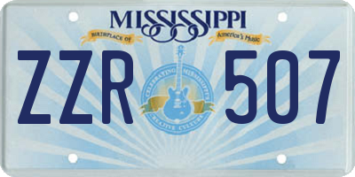 MS license plate ZZR507