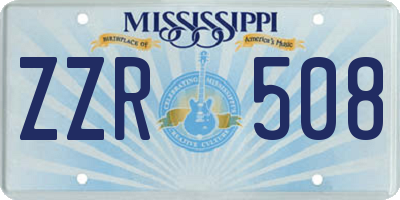 MS license plate ZZR508