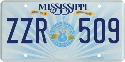 MS license plate ZZR509