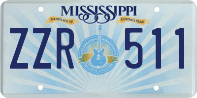 MS license plate ZZR511