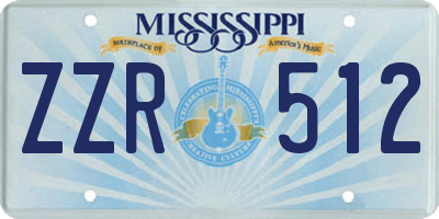 MS license plate ZZR512