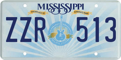 MS license plate ZZR513