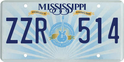 MS license plate ZZR514