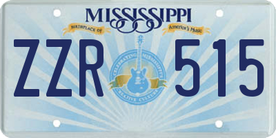 MS license plate ZZR515