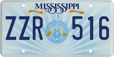 MS license plate ZZR516