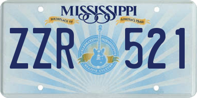 MS license plate ZZR521