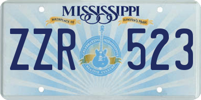 MS license plate ZZR523