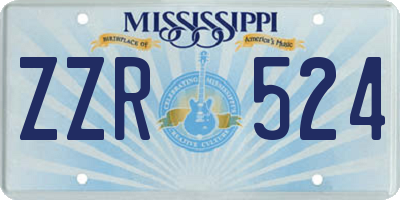 MS license plate ZZR524