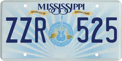 MS license plate ZZR525