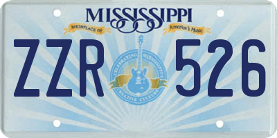 MS license plate ZZR526