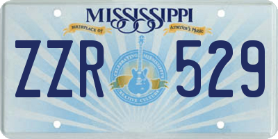 MS license plate ZZR529