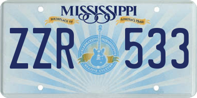 MS license plate ZZR533