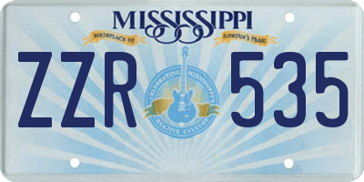 MS license plate ZZR535