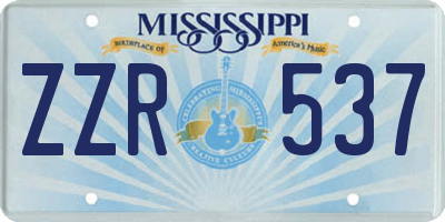 MS license plate ZZR537