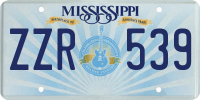 MS license plate ZZR539