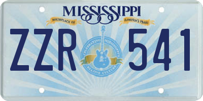 MS license plate ZZR541