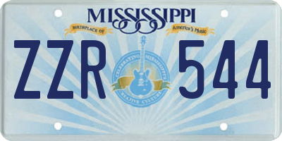 MS license plate ZZR544